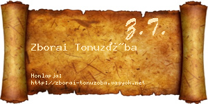 Zborai Tonuzóba névjegykártya